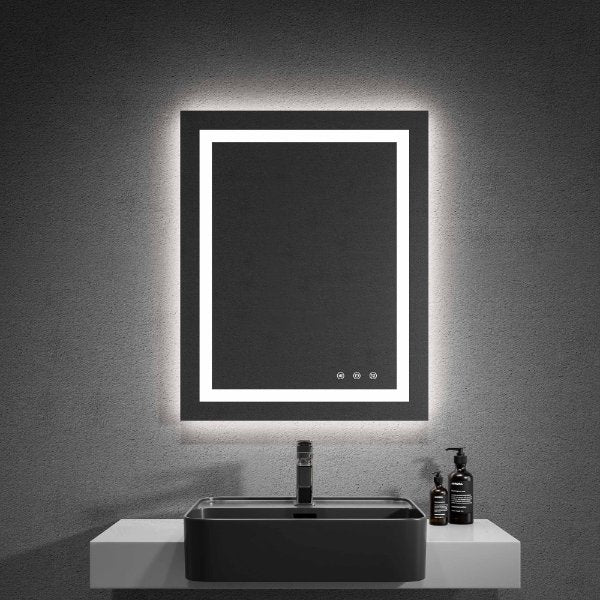 Lily Frameless Rectangle Bathroom Mirror with Adjustable LED Lighting