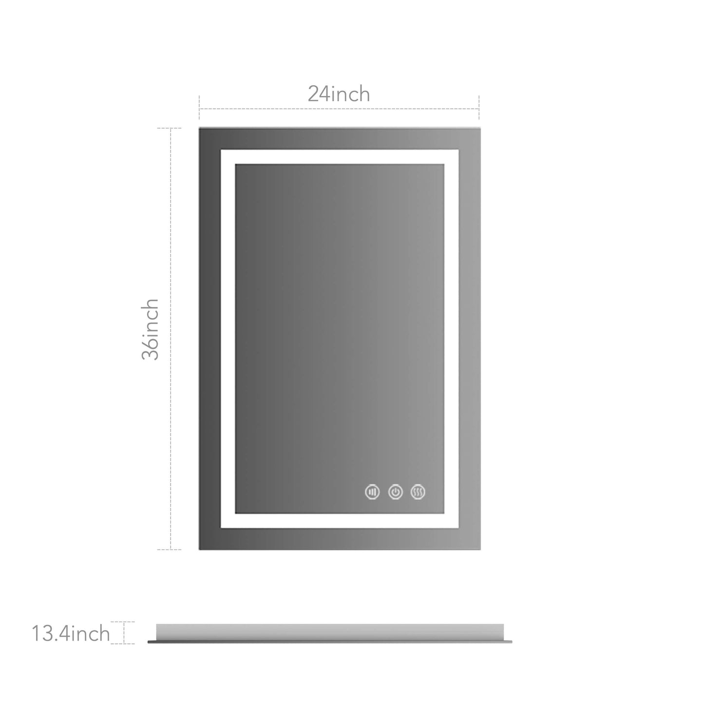 Lily Frameless Rectangle Bathroom Mirror with Adjustable LED Lighting