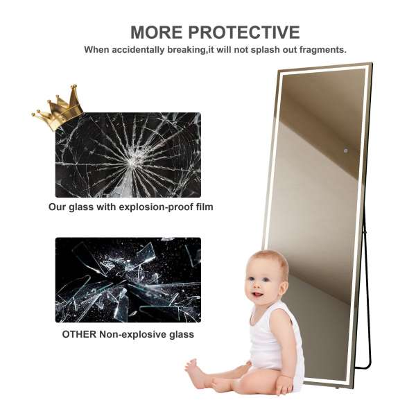 Ella Framed Full-Length Mirror with Adjustable Lighting