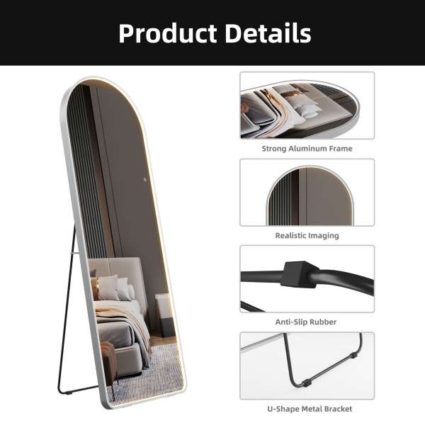 Sophie Arched Full-Length Mirror with Adjustable Lighting
