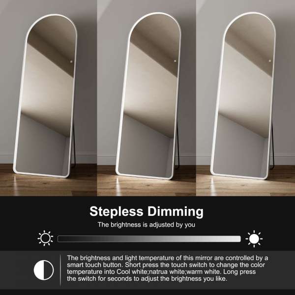 Sophie Arched Full-Length Mirror with Adjustable Lighting