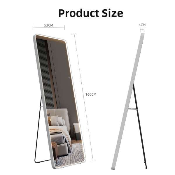 Maya Framed Full-Length Mirror with Adjustable Lighting