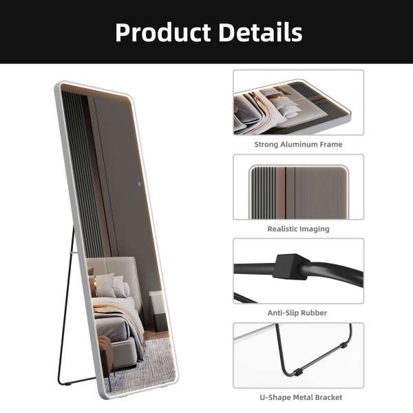 Maya Framed Full-Length Mirror with Adjustable Lighting