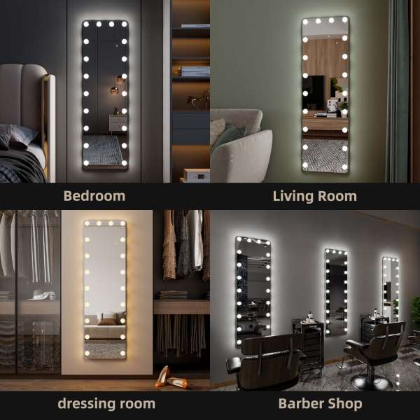 Chloe Hollywood Full-Length Mirror with Adjustable Lighting