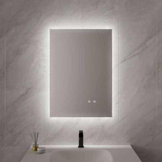Olivia Frameless Rectangle Bathroom Mirror with Dual Lighting